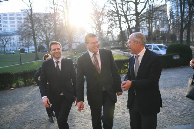 from left to right Kristian Ruby Secretary - general of Eurelectric, Maroš Šefčovič - Vice president of the European Commission (in charge of the Energy Union), Francesco Starace President of Eulectric